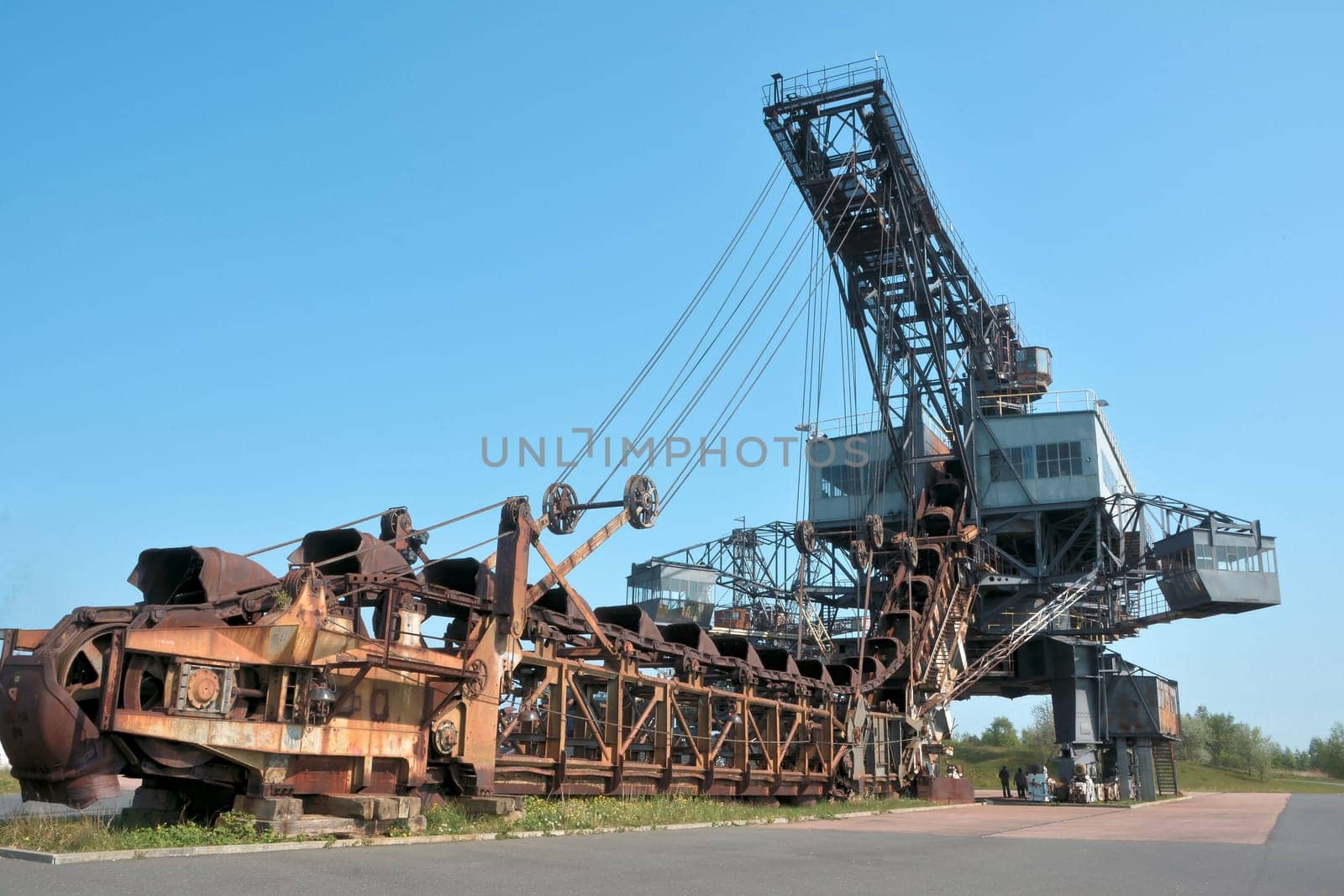 gigantic excavator in the disused ferropolis opencast lignite mine