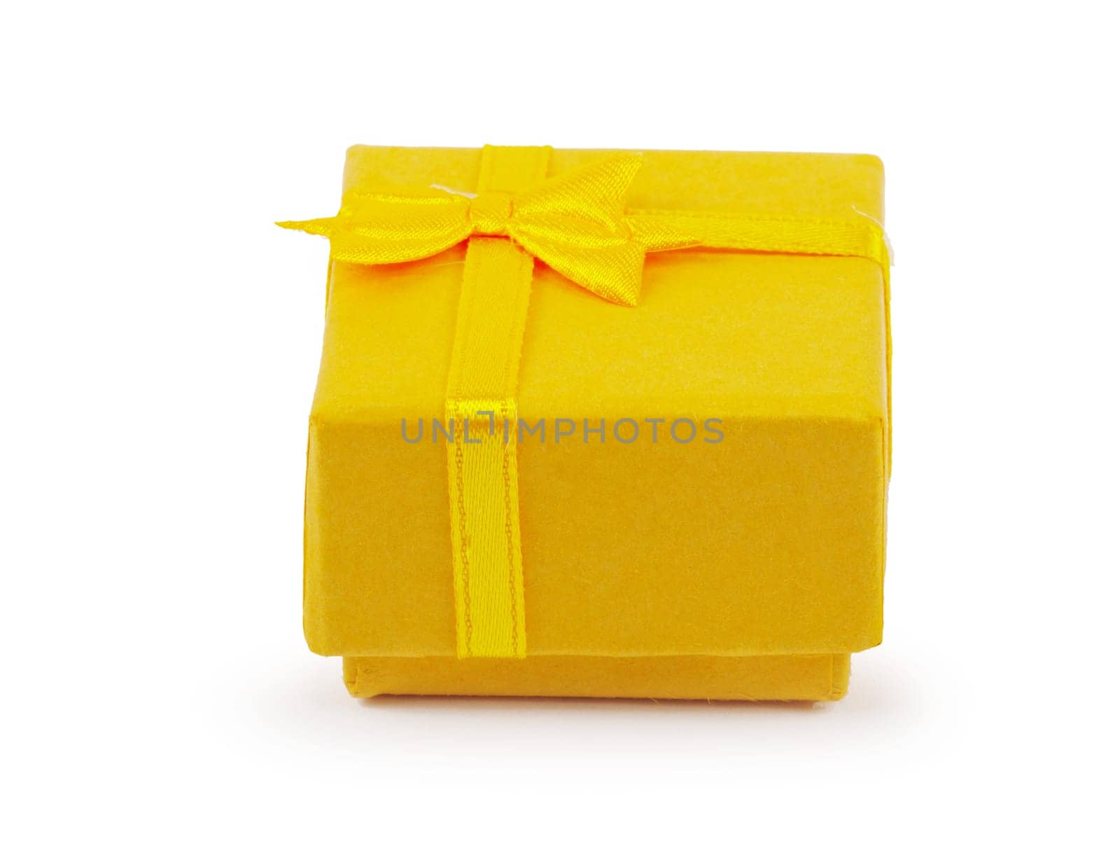 Christmas box gifts with satin bow isolated on white background