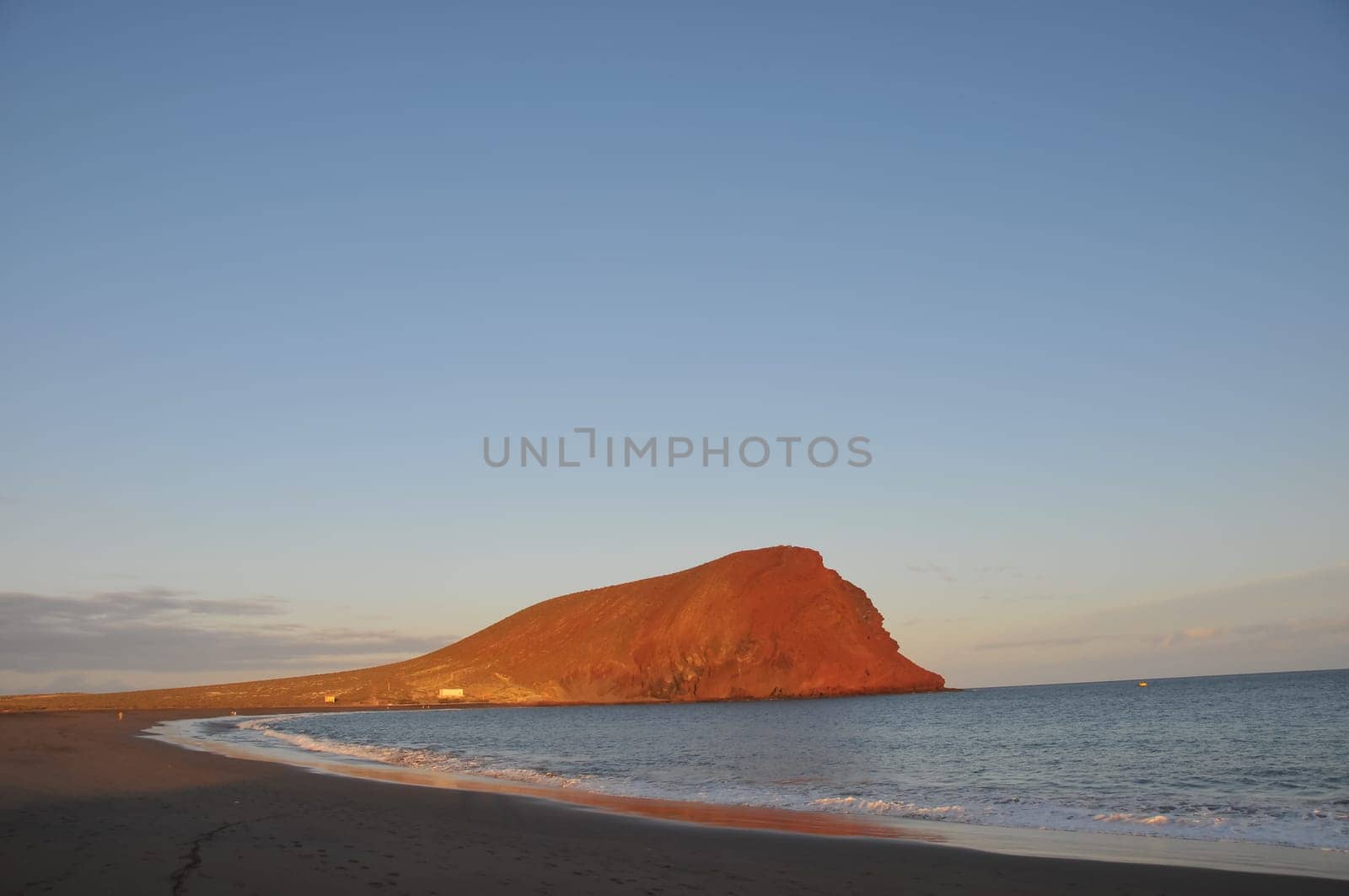 Spectacular Sundown In Mountains el Medano Tenerife Spain Europe