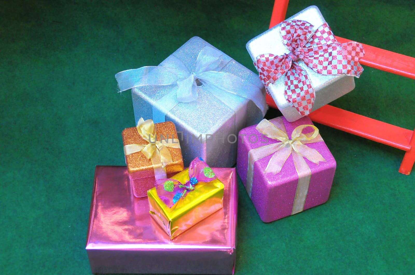 Some Christmas Gifts Presents with Typical Paper
