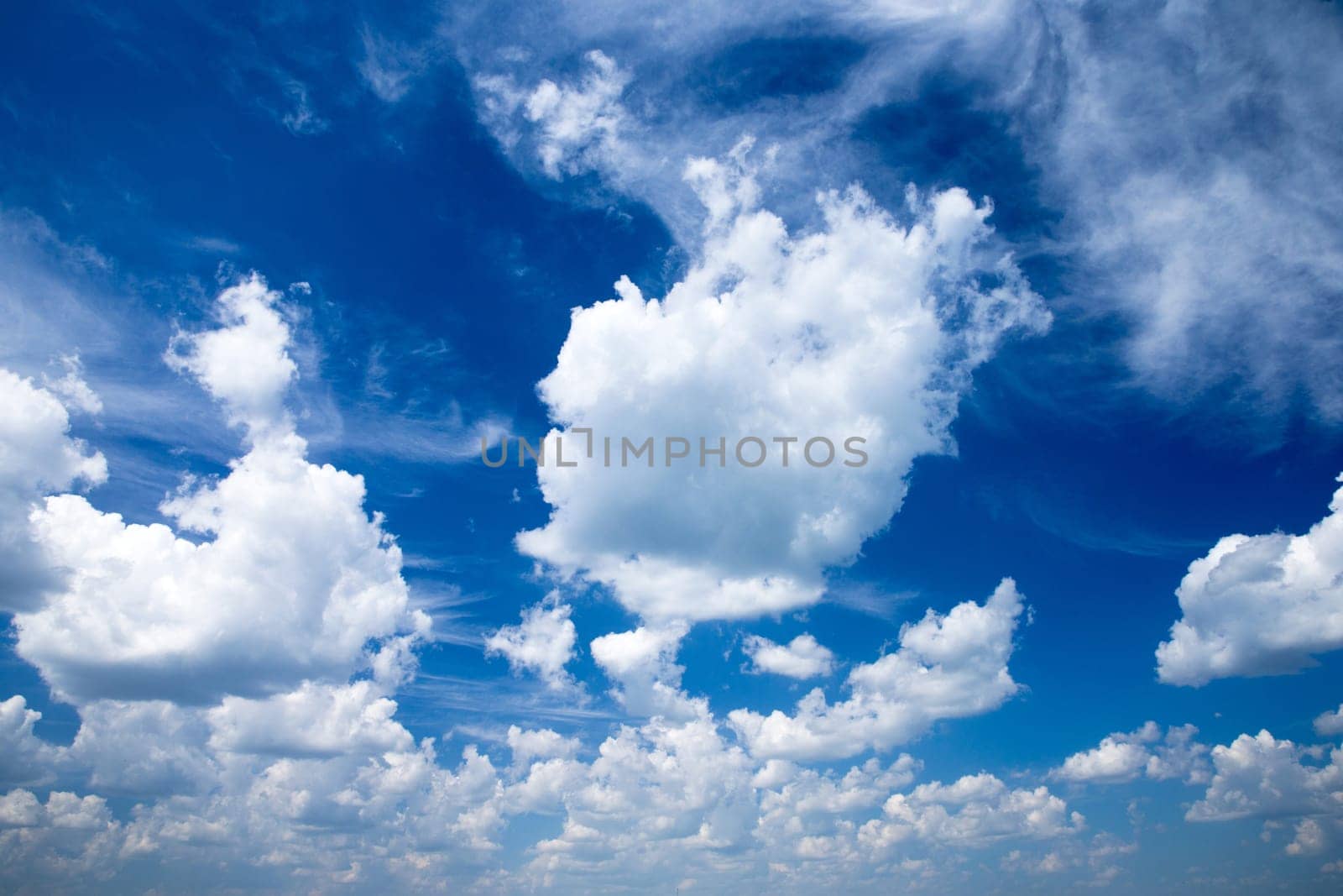 blue sky with clouds closeup