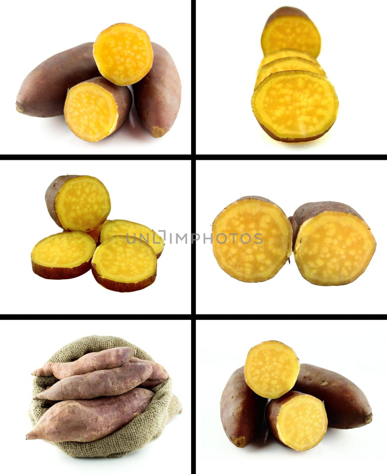 Healthy and organic food, Set of fresh sweet potatoes.