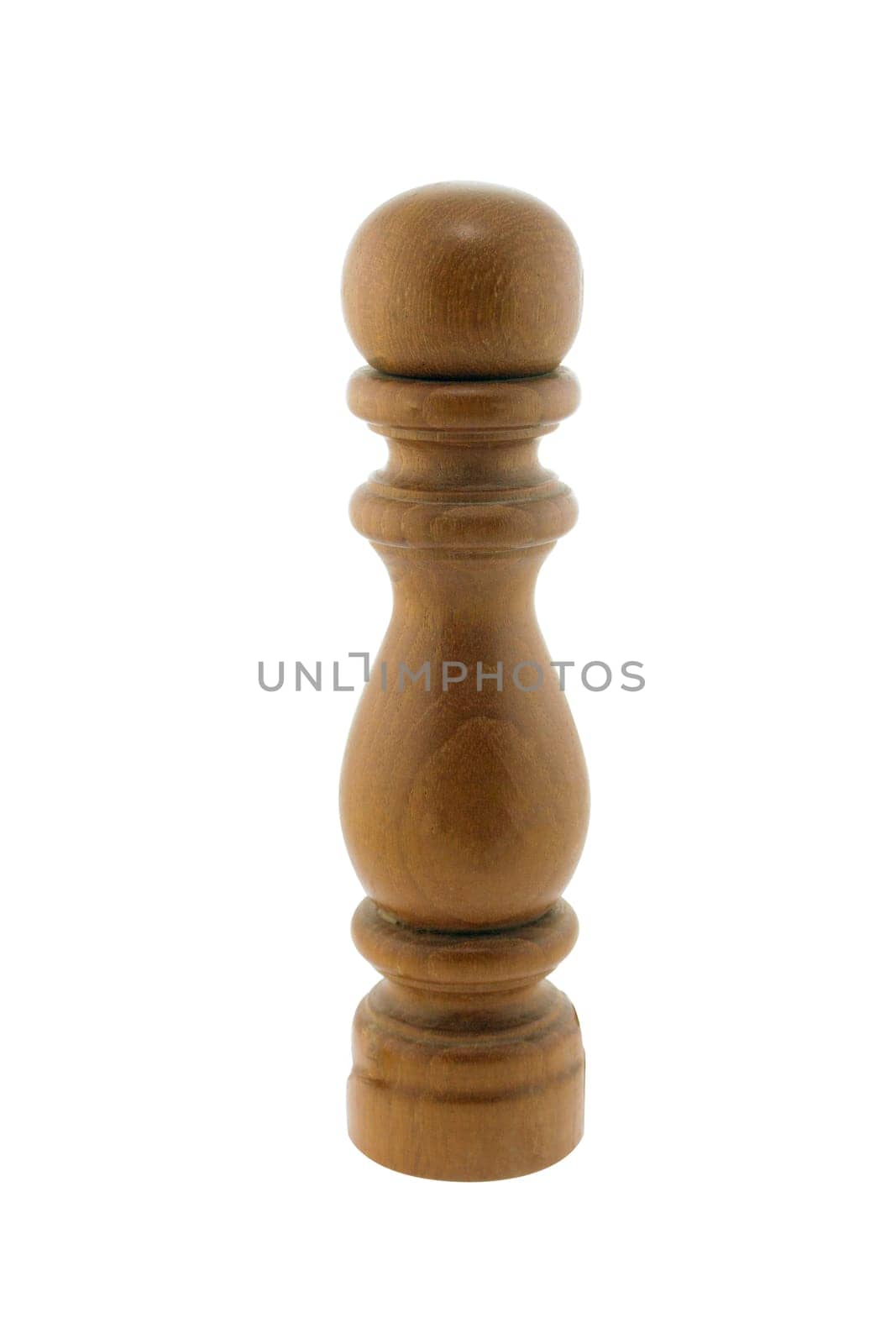 brown pepper mill isolated on white background