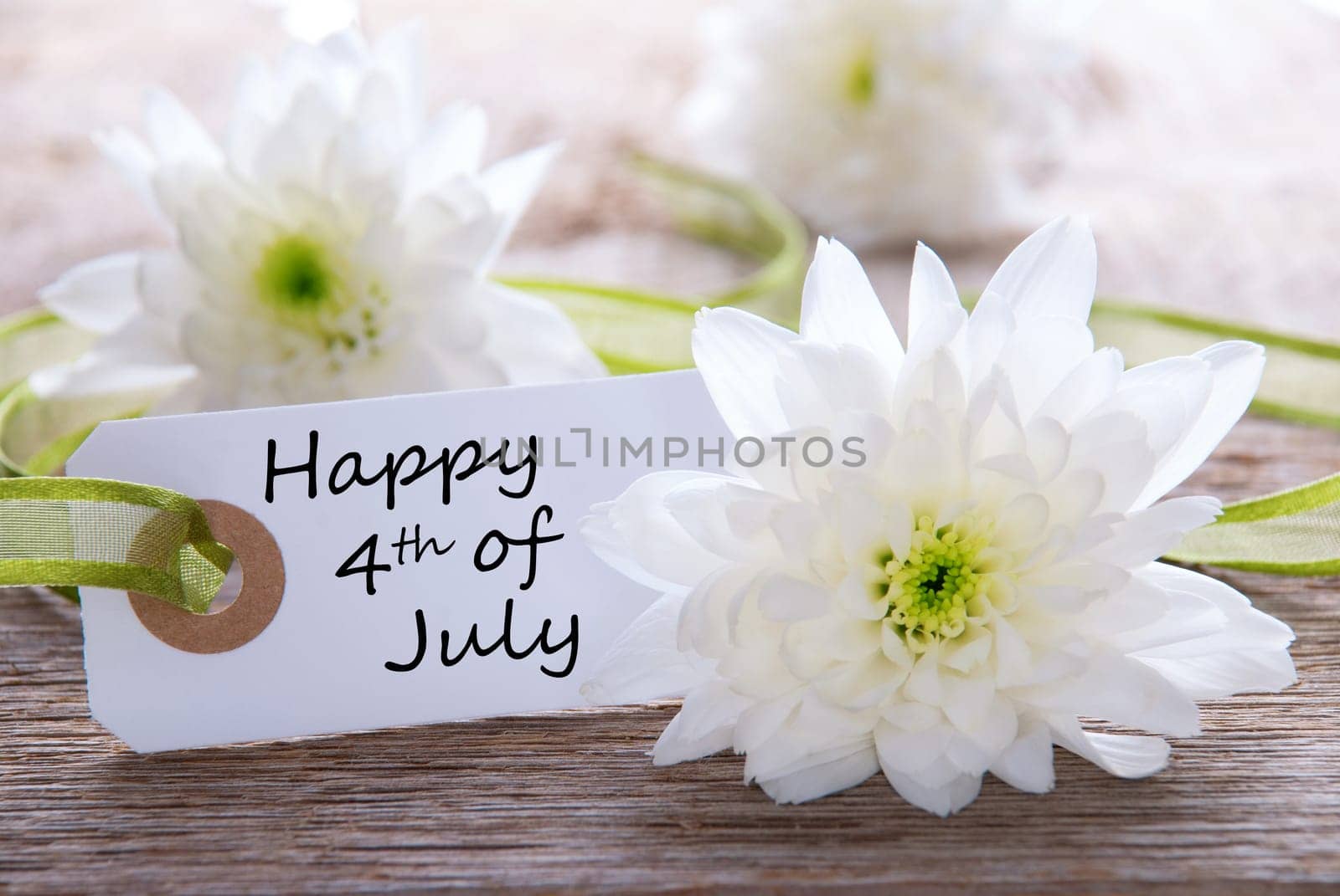 White Label with Copy Space for Your Text and White Flowers in the Background