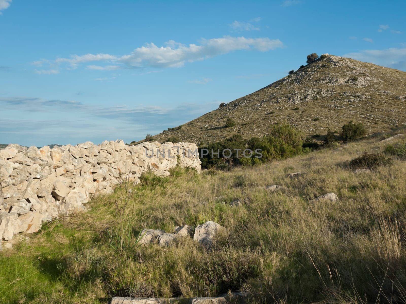 wall of stones on the Islands af Kornat, Adriatic sea, Croatia