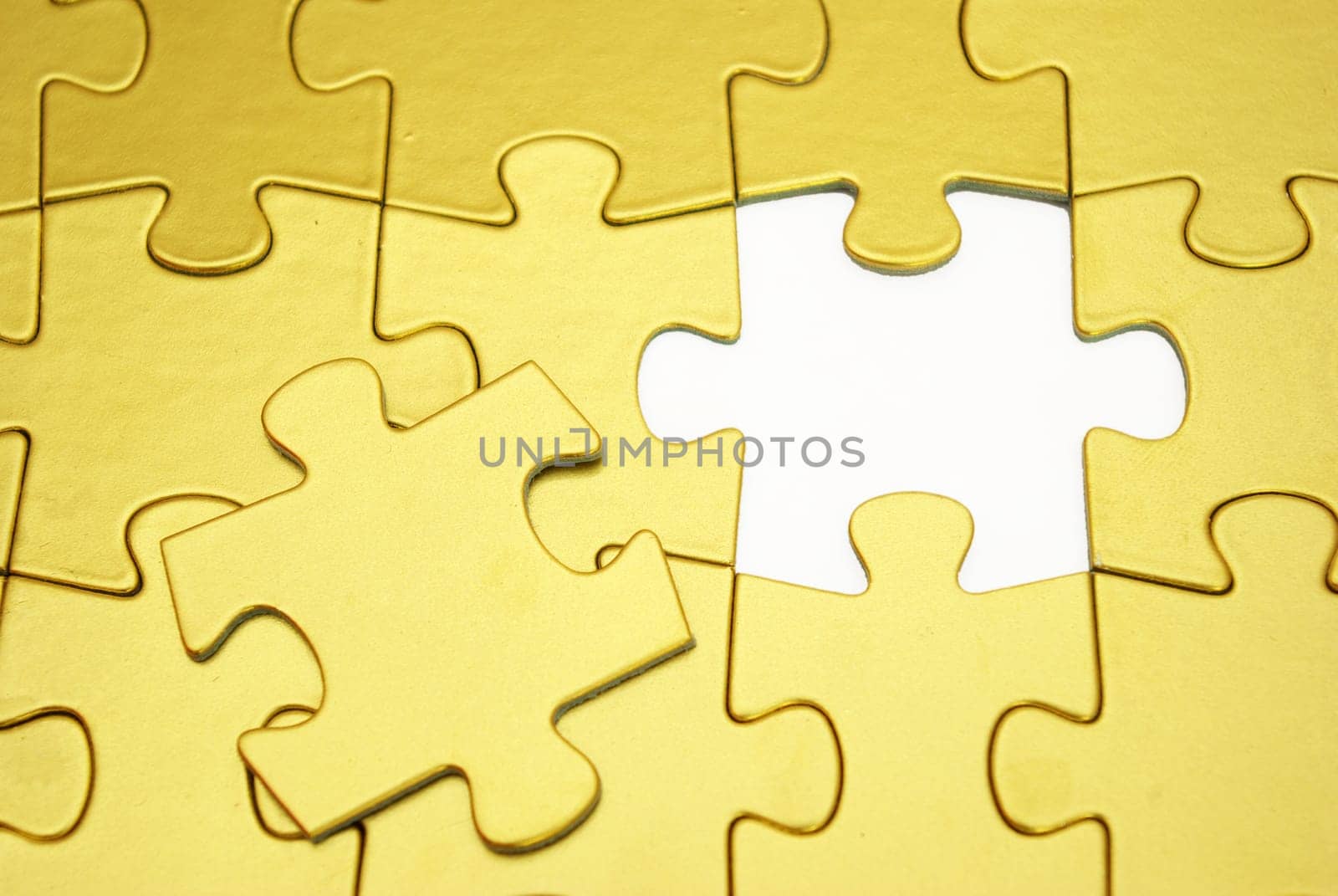 gold puzzles for background. business concept