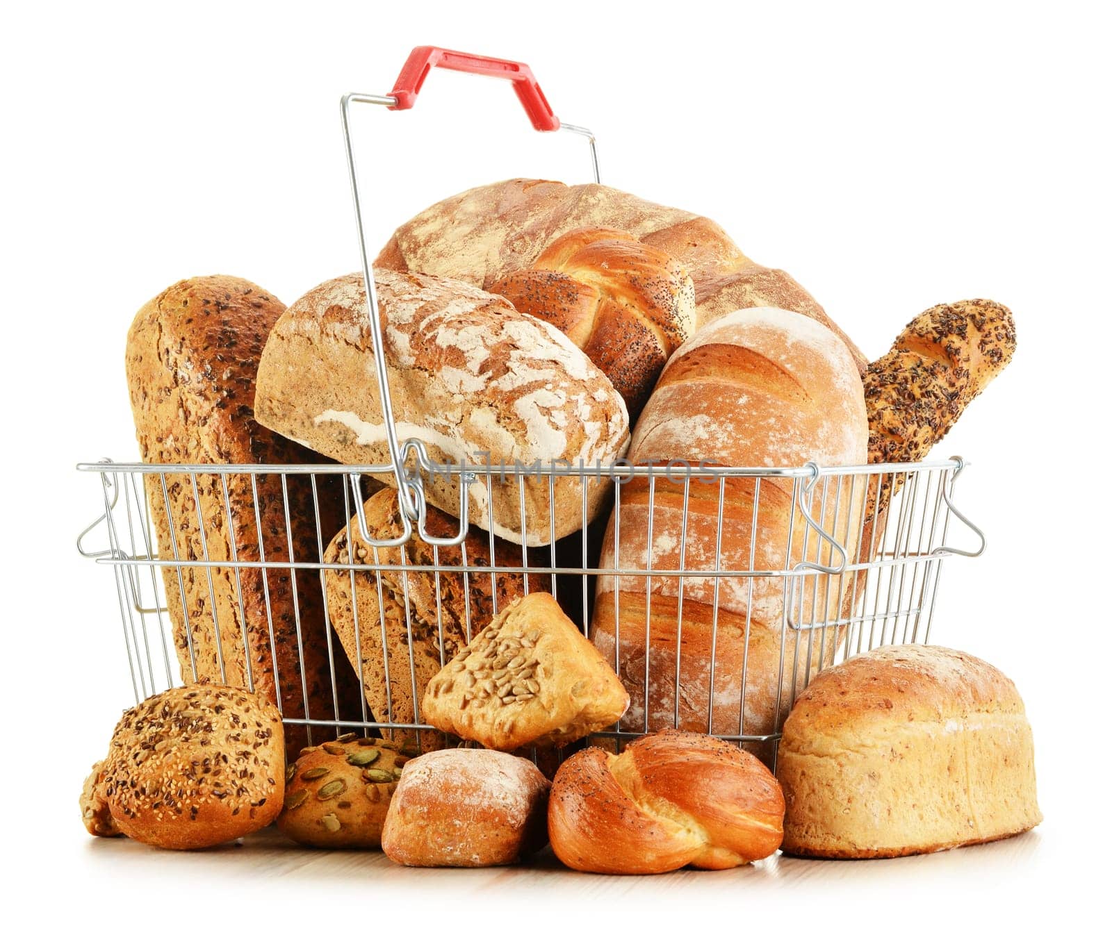 Composition with variety of baking products isolated on white