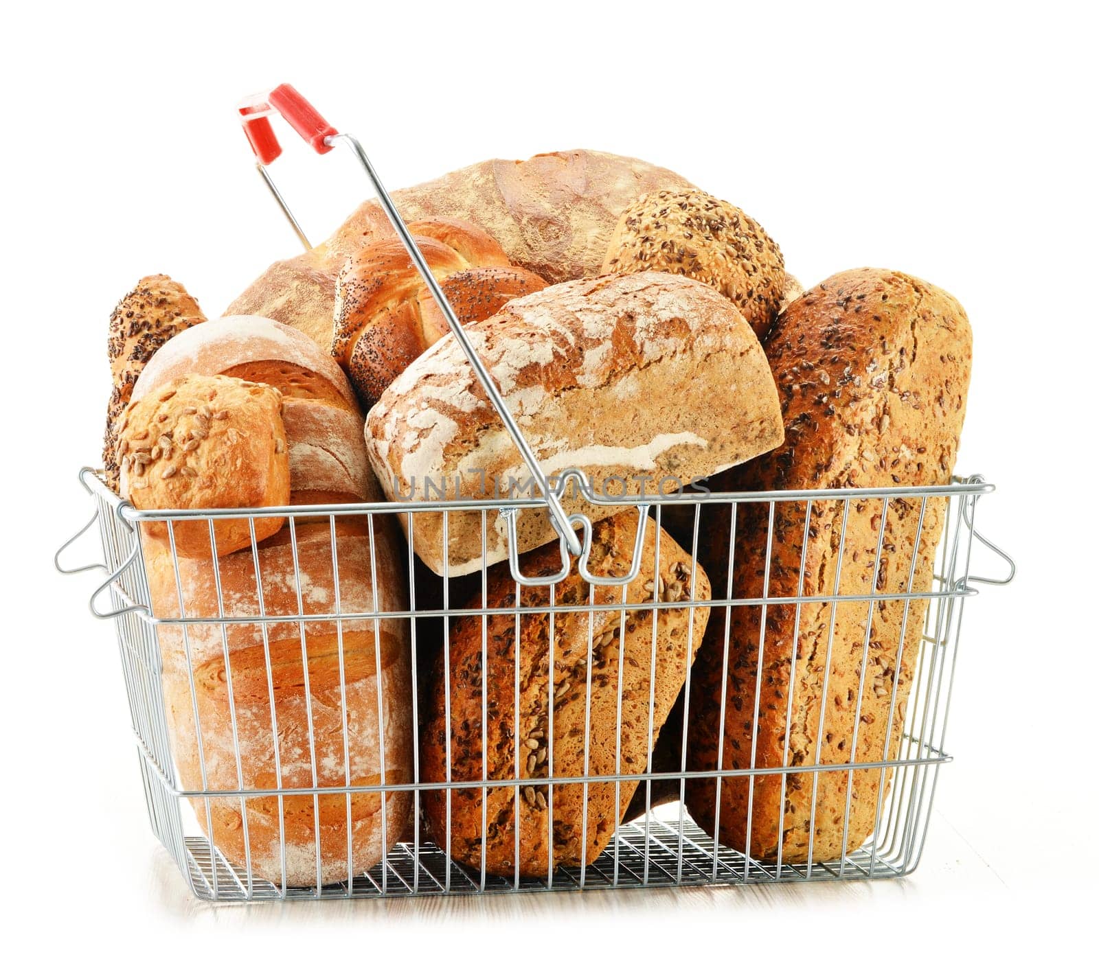 Composition with variety of baking products isolated on white