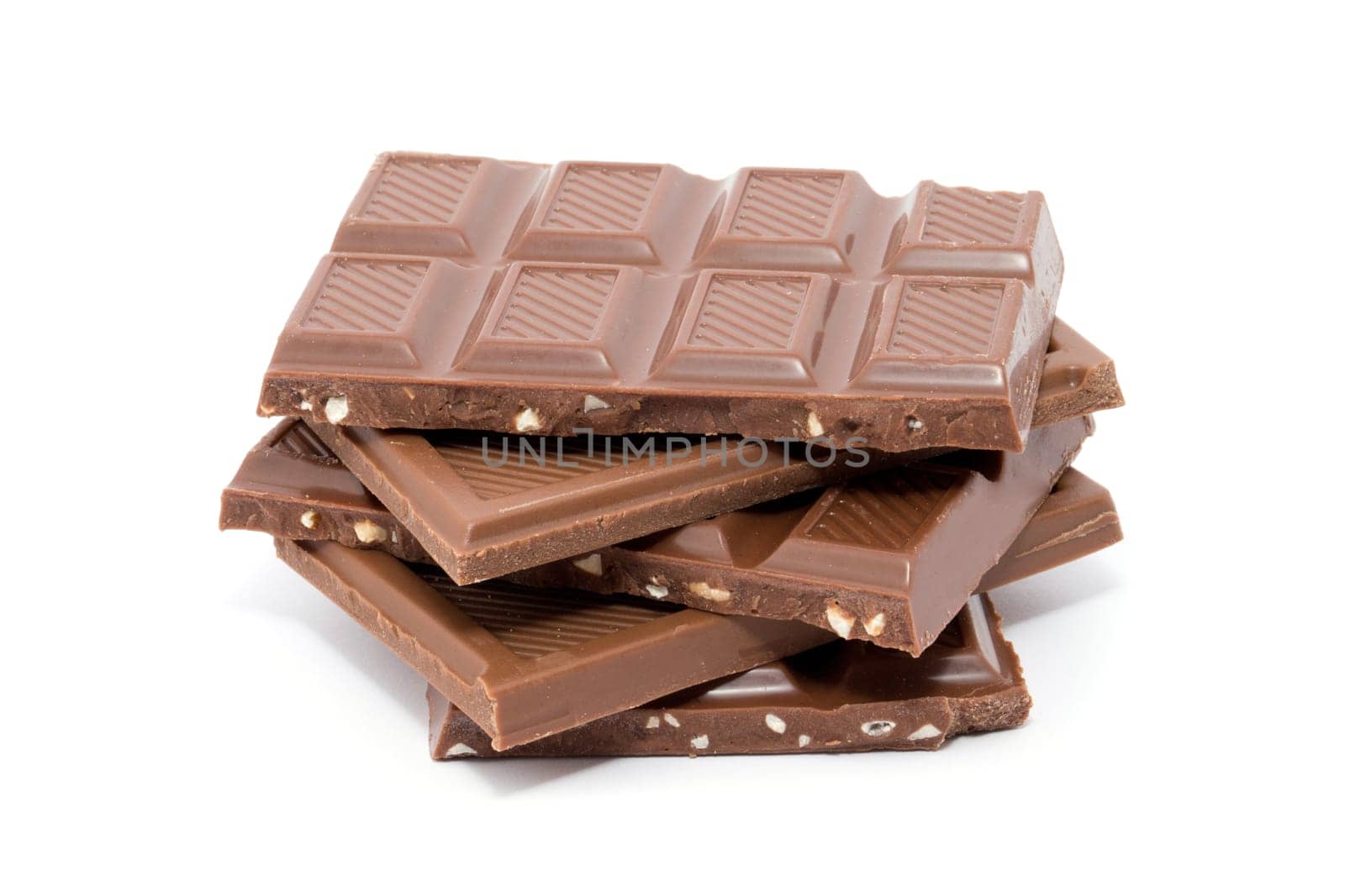 pieces of Chocolate isolated on white