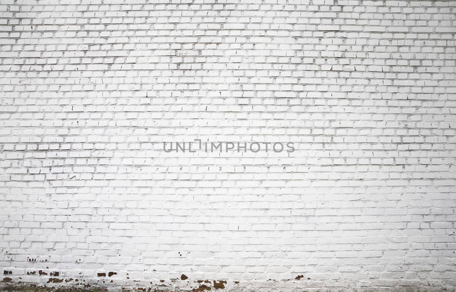 White brick wall for background or texture