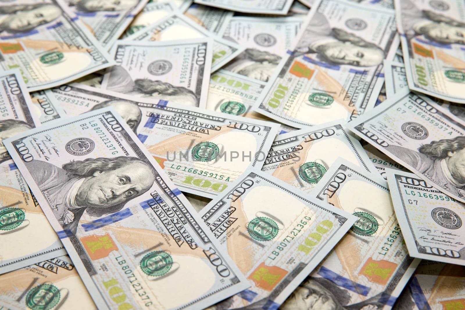 dollars arranged at the background