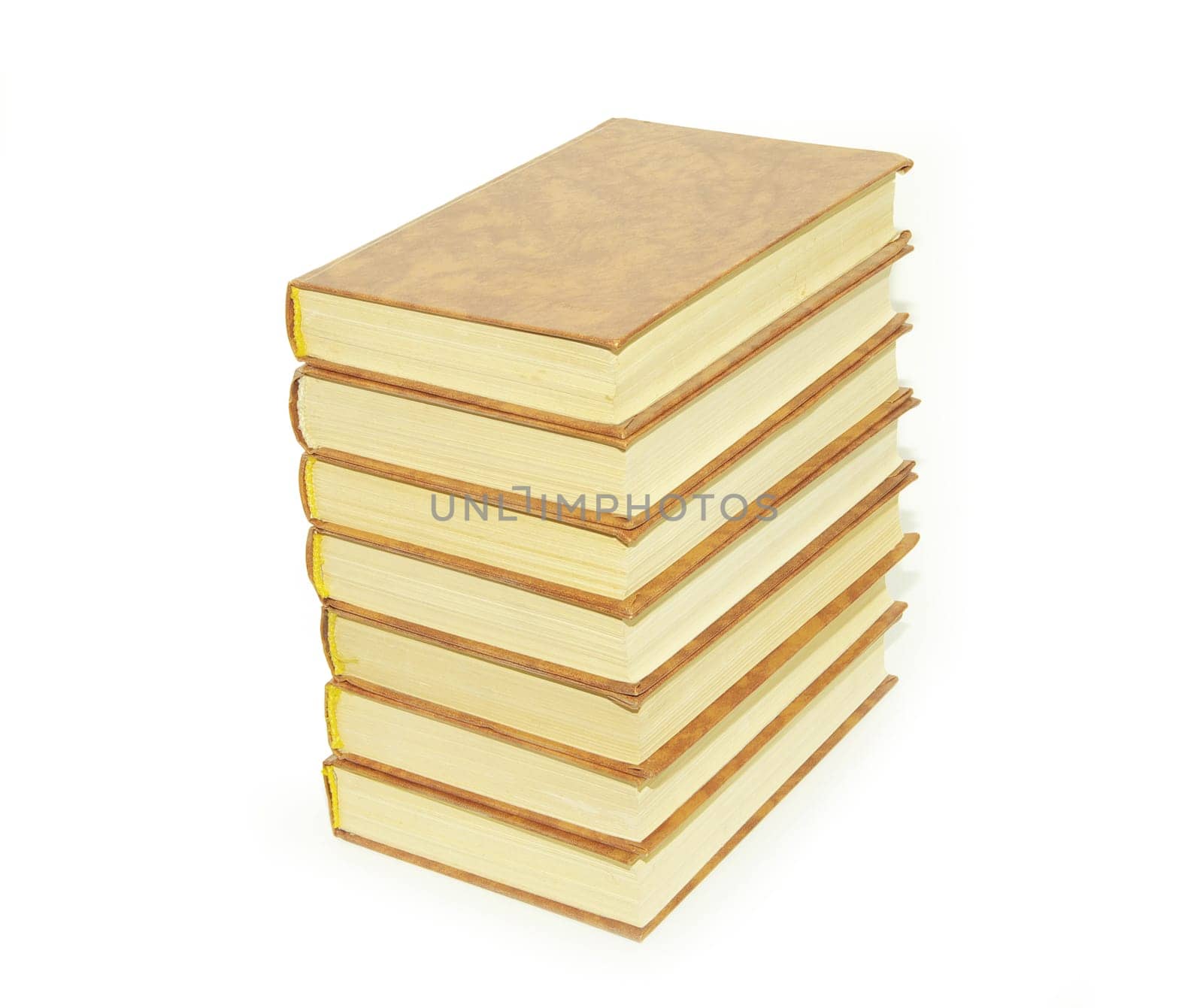 Stack of books isolated over white background