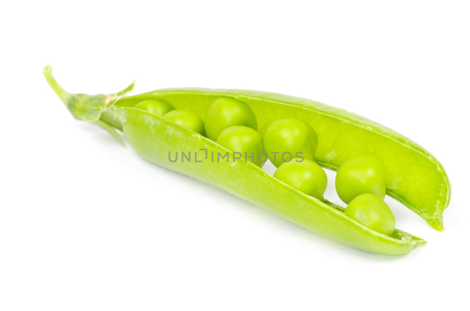 fresh green peas isolated on a white background