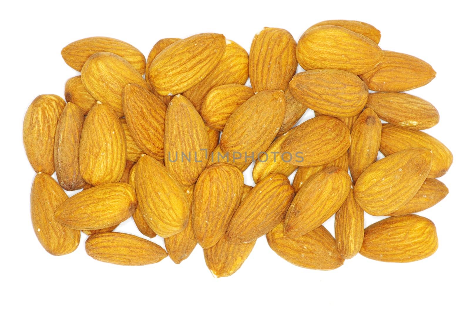 almonds isolated on a white