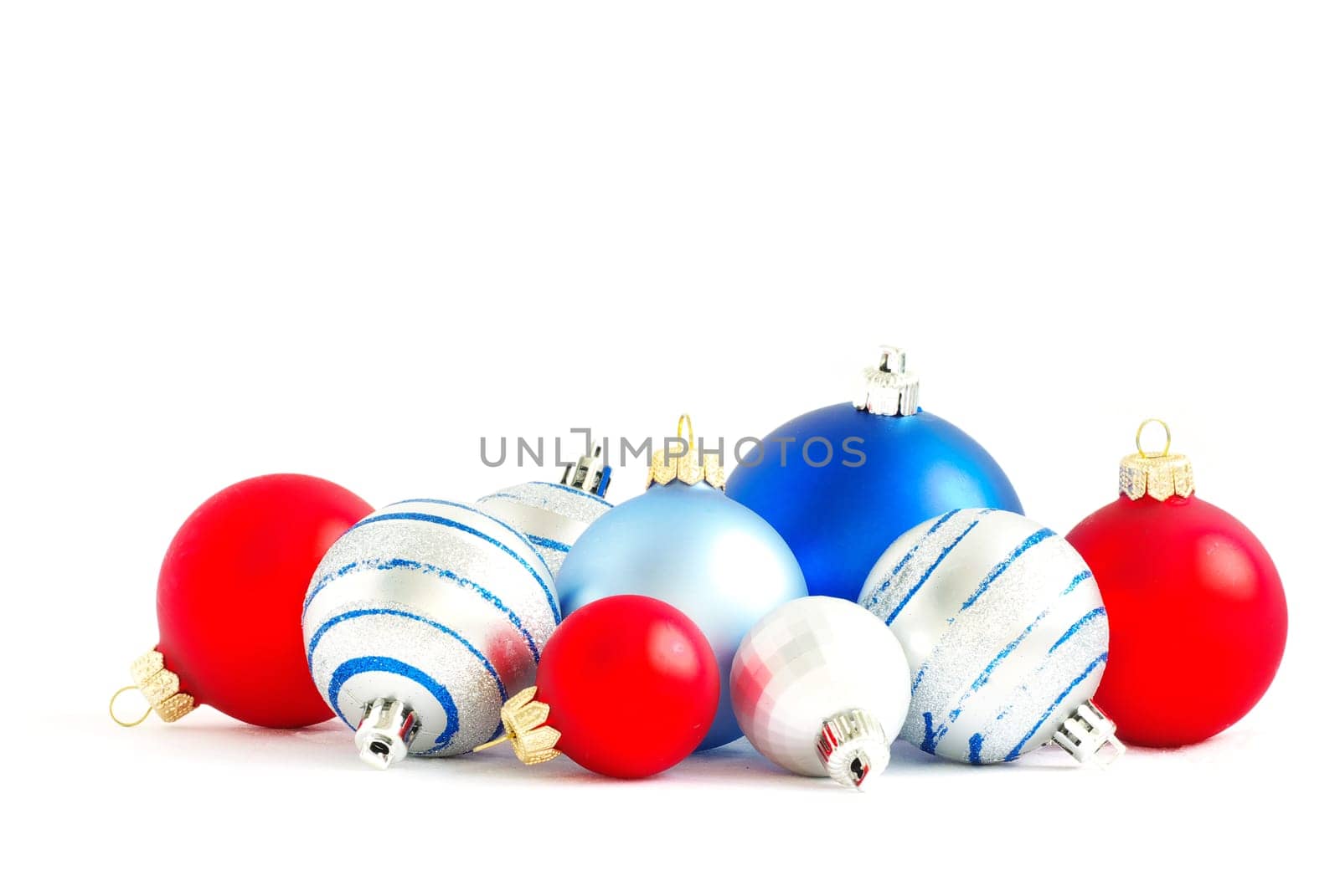 Christmas balls isolated on the white background