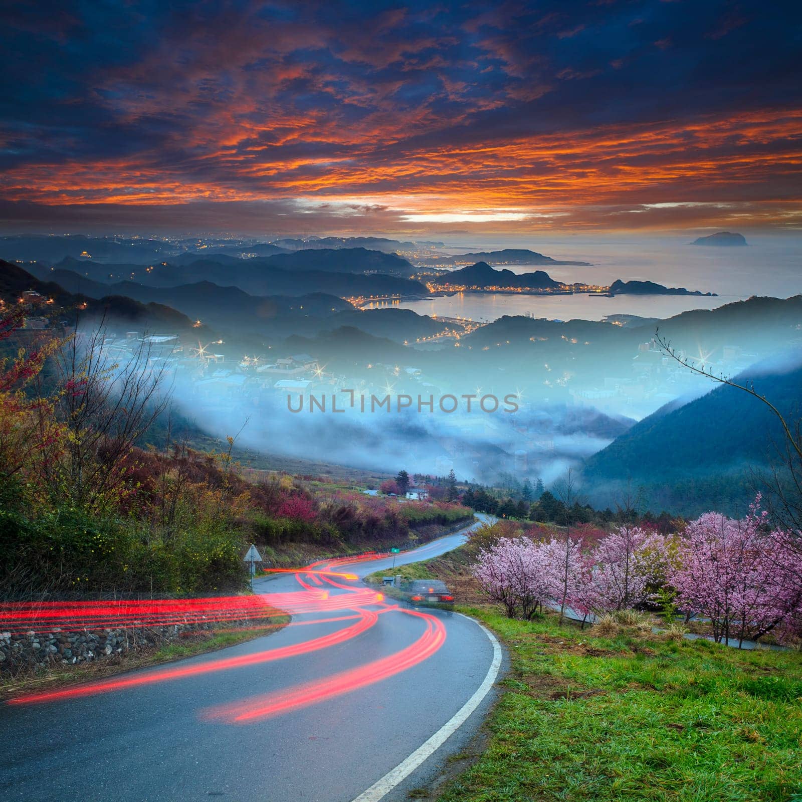 asphalt road and sea for adv or others purpose use
