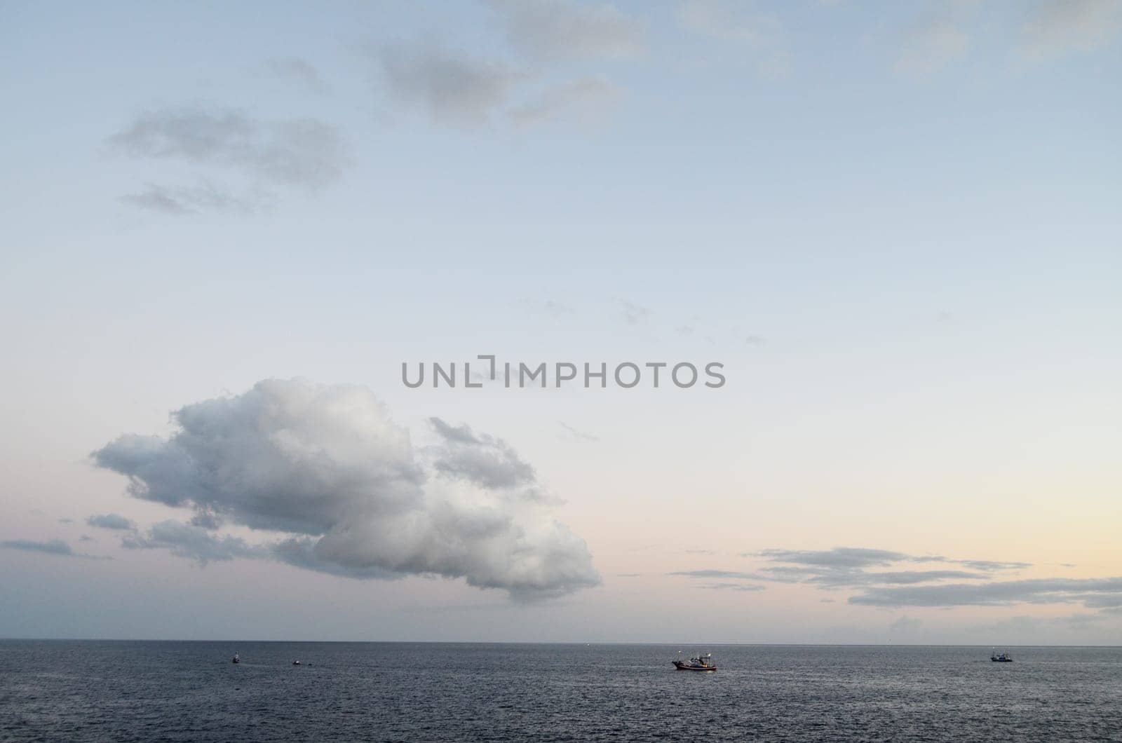 Cloudscape, Colored Clouds at Sunset near the Ocean