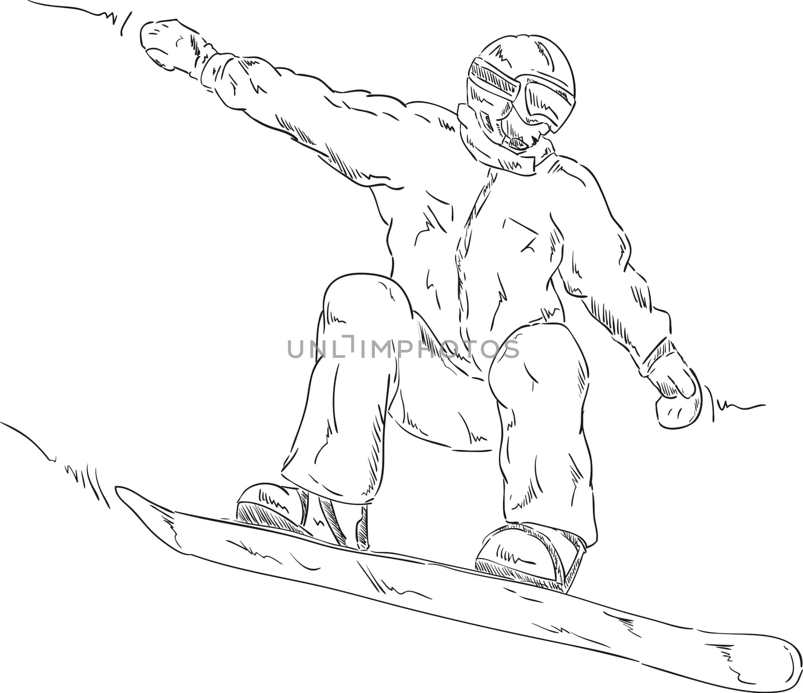vector - snowboard jump - isolated on background