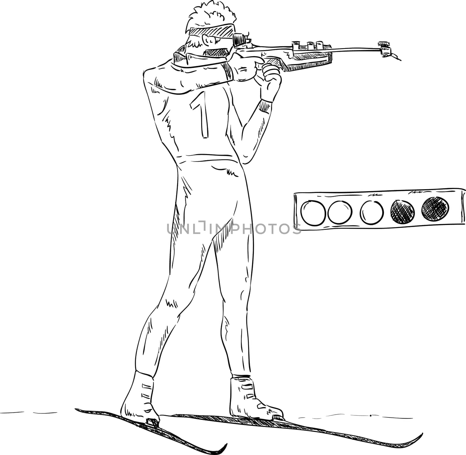 vector - Biathlon athlete shooting and target
