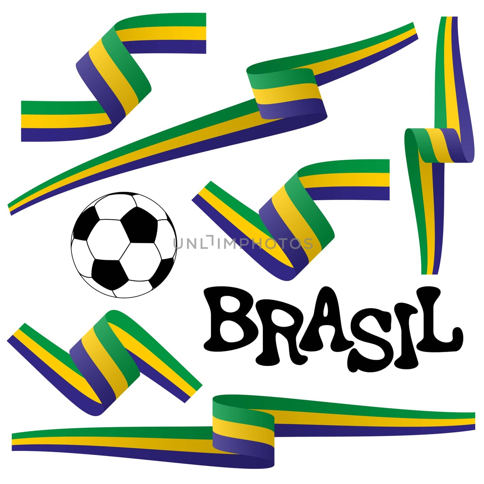collection of Brasil icons and marketing accessories