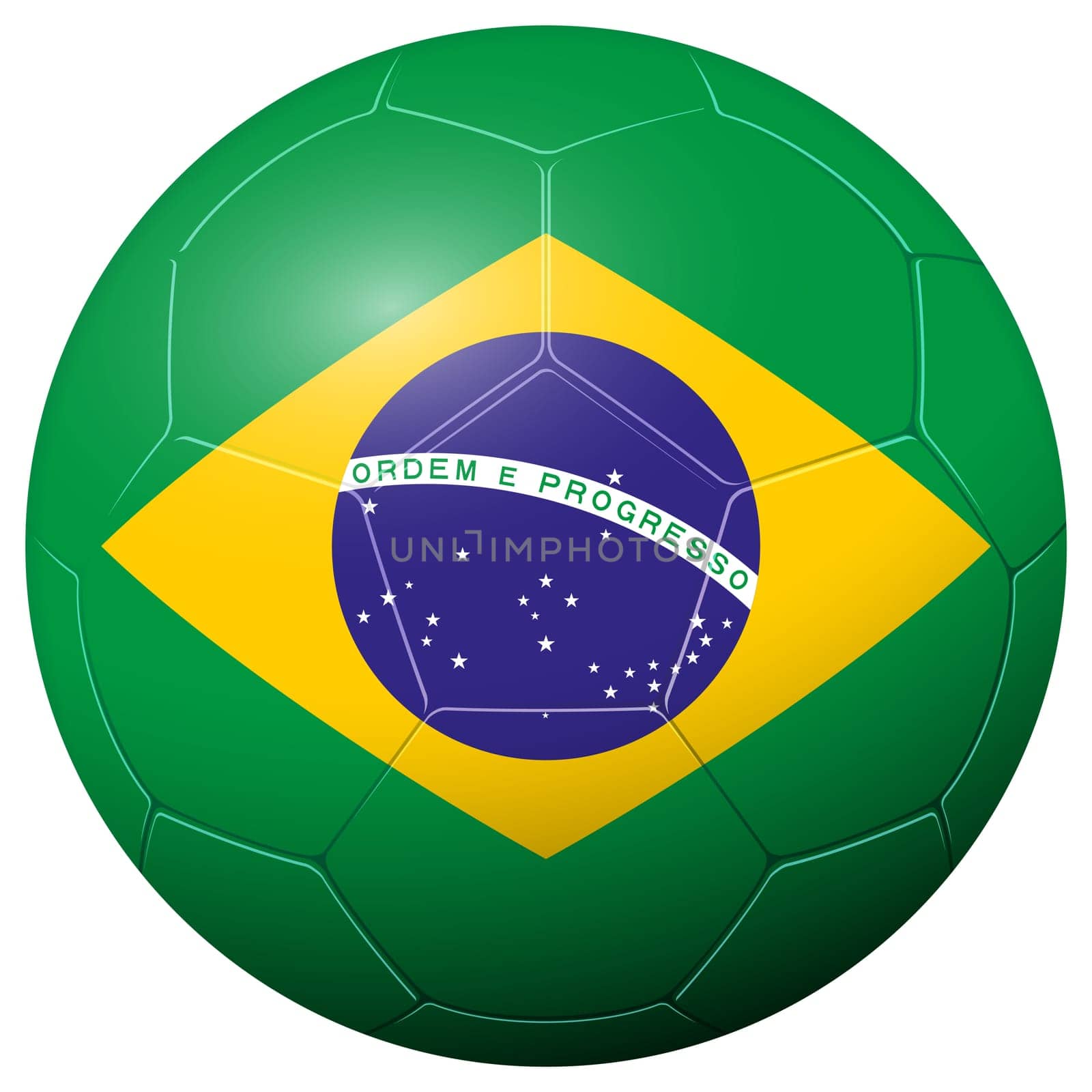 Soccer football with country flag BRAZIL