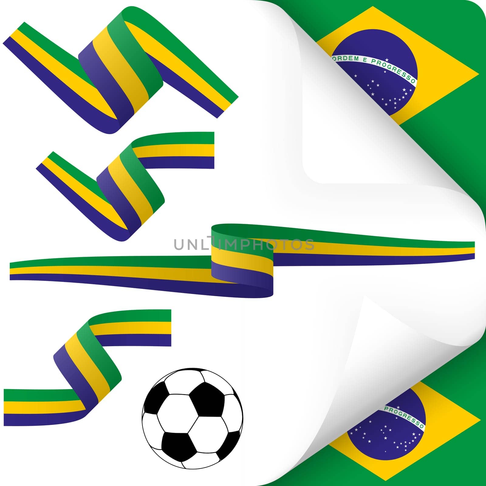 collection of Brasil icons and marketing accessories