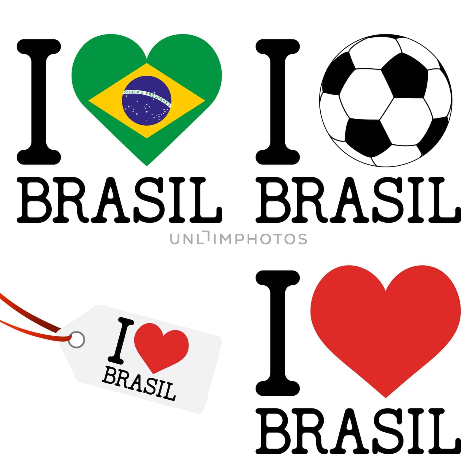 collection of Brasil icons and marketing accessories