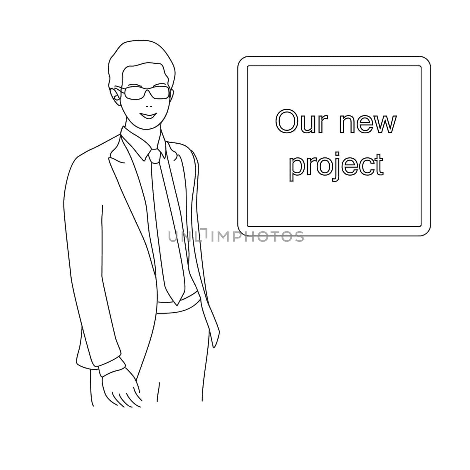 Portrait of an attractive young businessman witn new project.