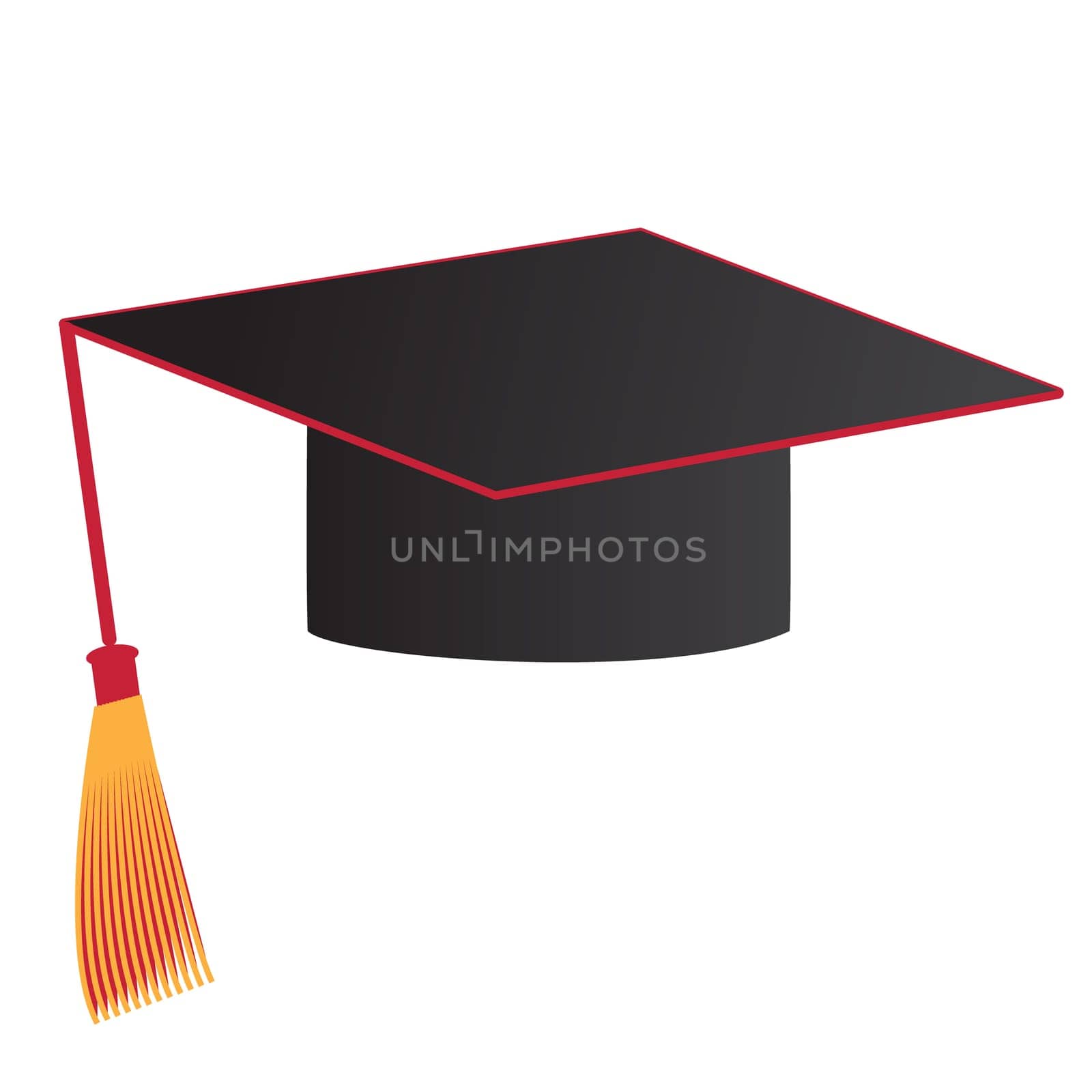 Graduation Cap isolated on white, vector illustration.
