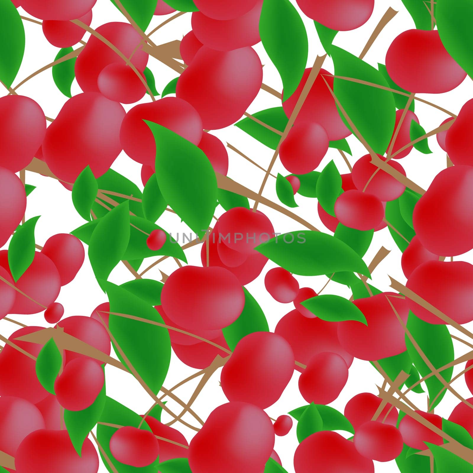 Cherry's seamless vector pattern, made with clipping mask.