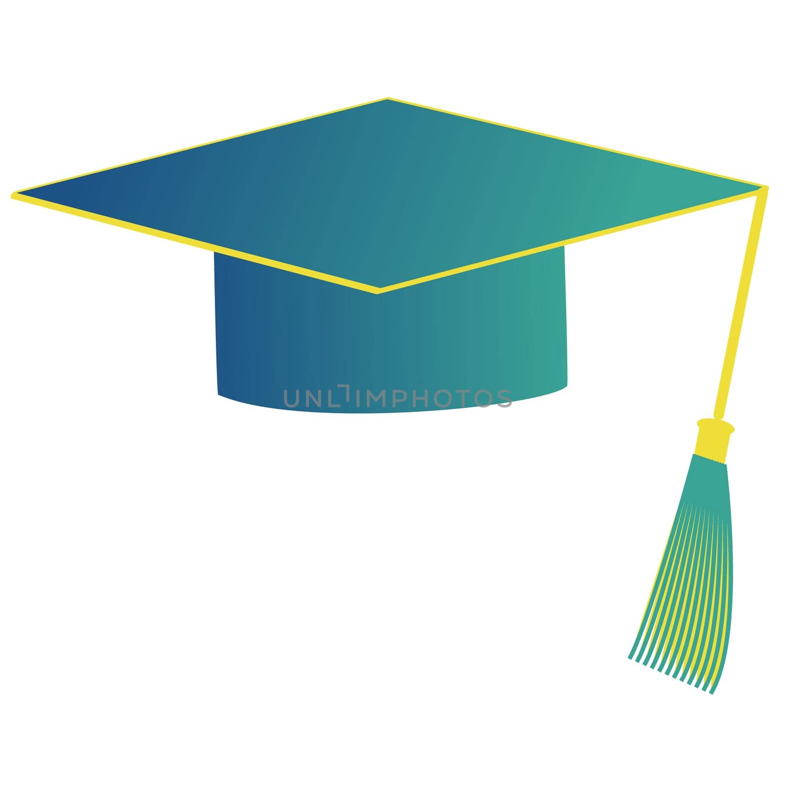 Graduation Cap isolated on white, vector illustration.