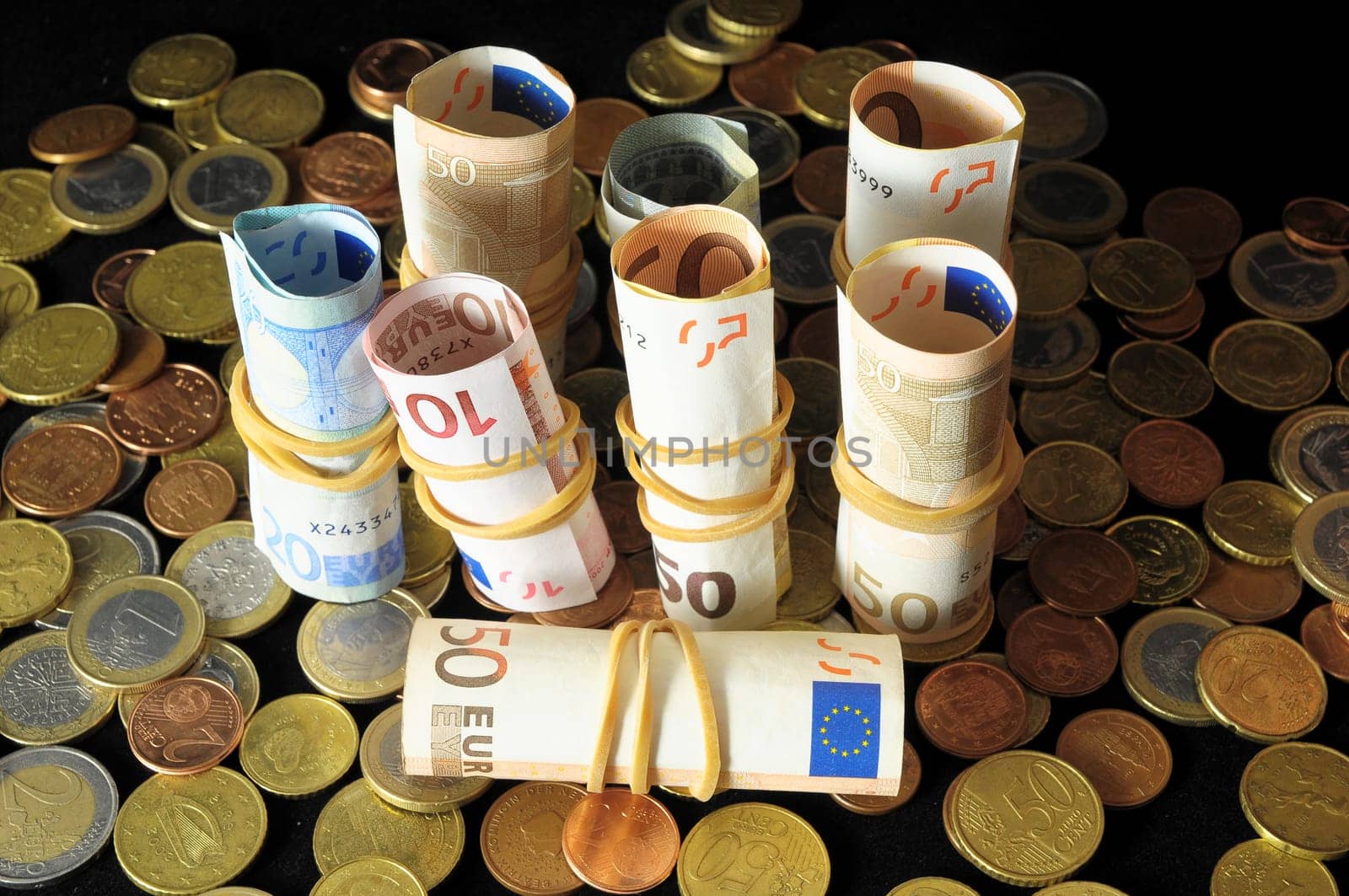 Some Scattered Money Representing Different Markets Financial Concept