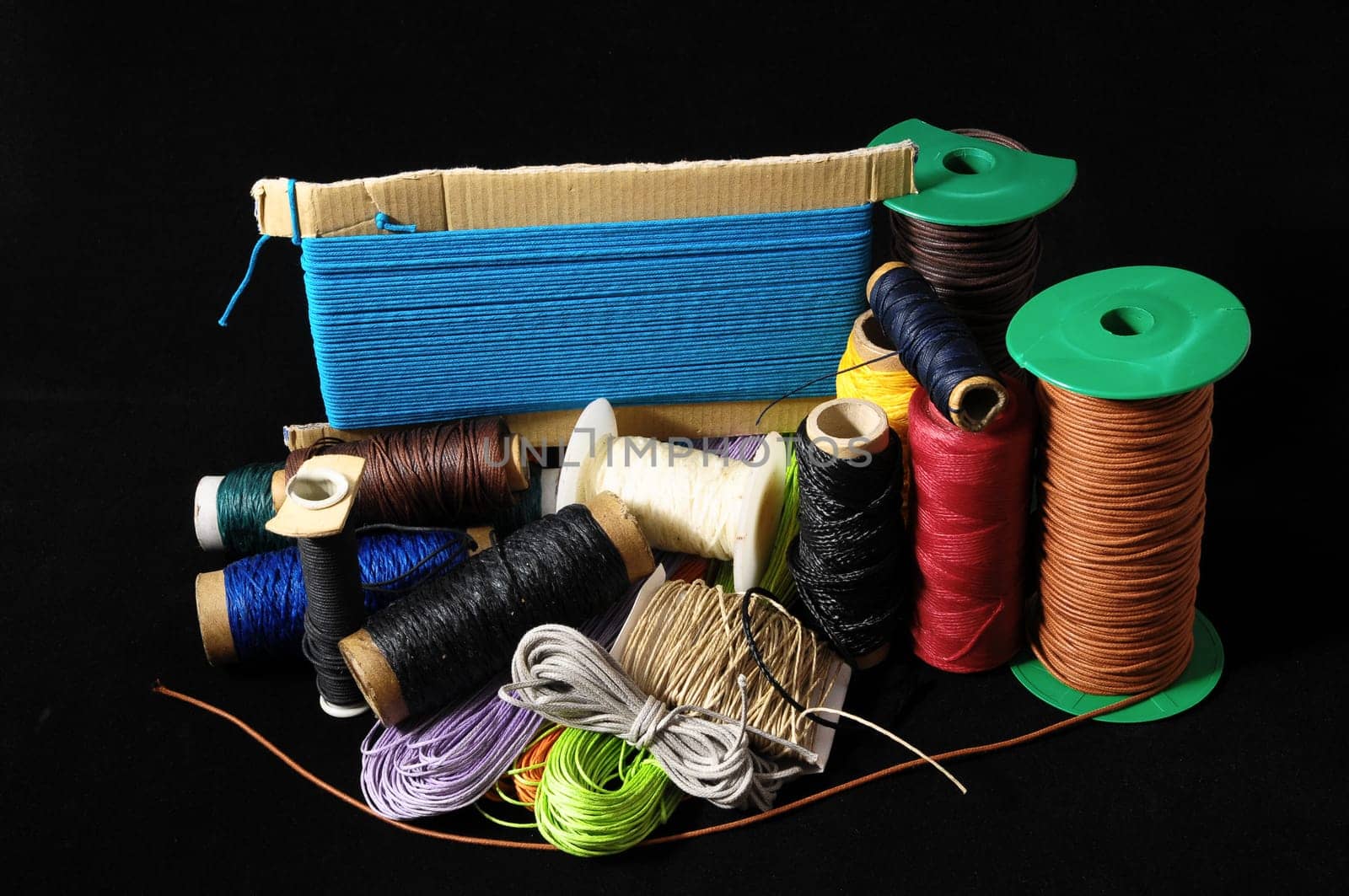 Roll of Twine isolated on a Black Background