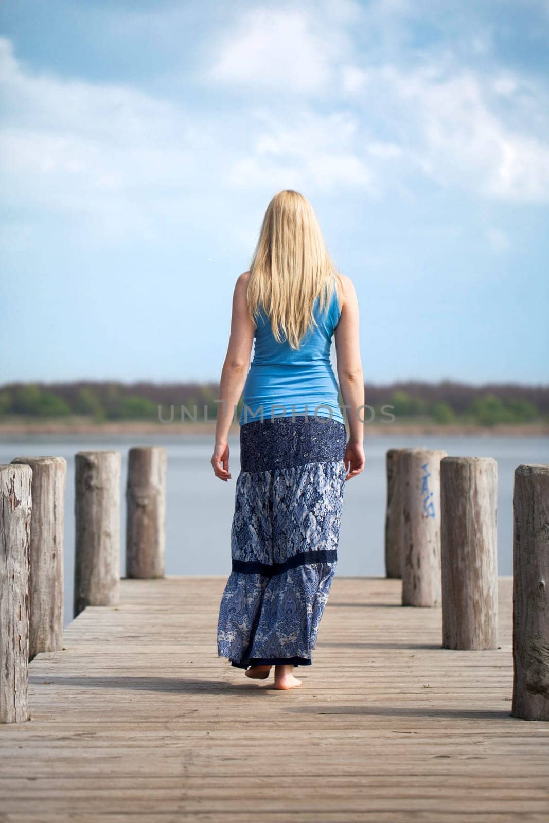 young woman at the lake