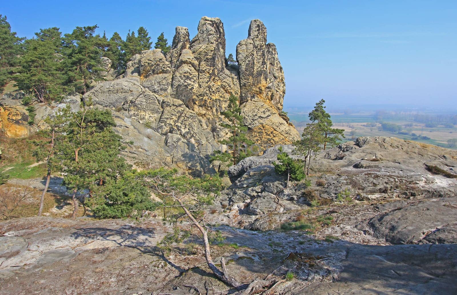 The Devil's Wall at the so-called "Hamburg Coat of Arms"" near Blankenburg in the Harz,Saxony-Anhalt,Germany"
