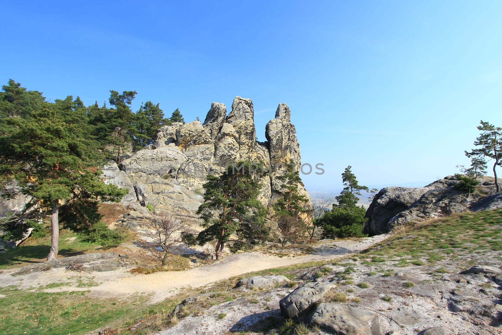 The Devil's Wall at the so-called "Hamburg Coat of Arms"" near Blankenburg in the Harz,Saxony-Anhalt,Germany"