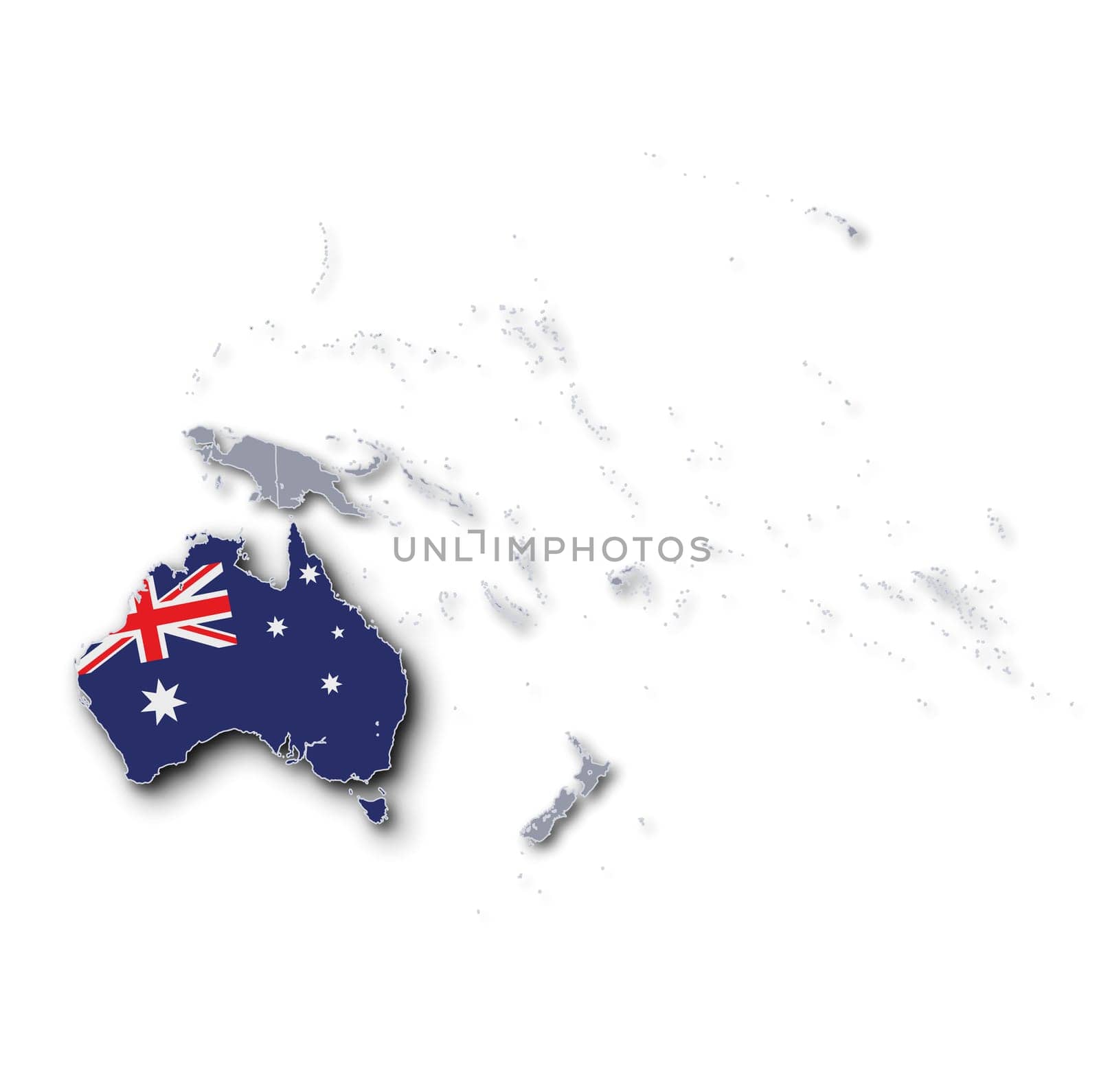 Pacific map with Australia