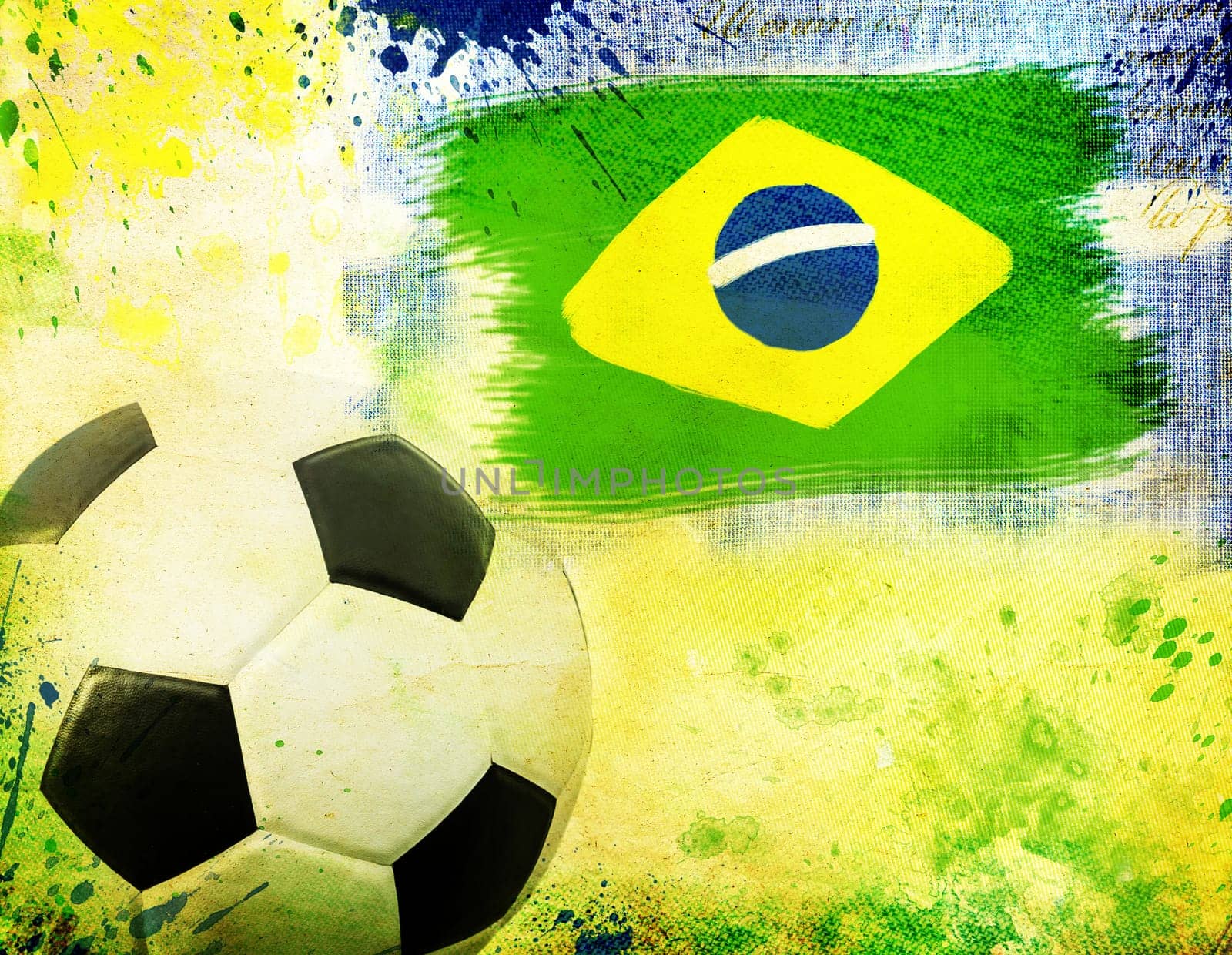 Vintage photo of soccer ball OF Brazil 2014