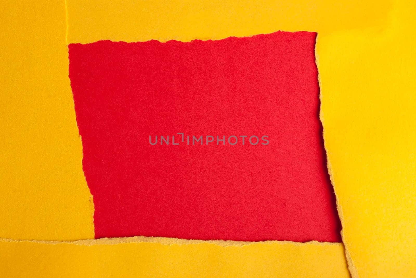 A Yellow Frame on a Red Square, Paper Background