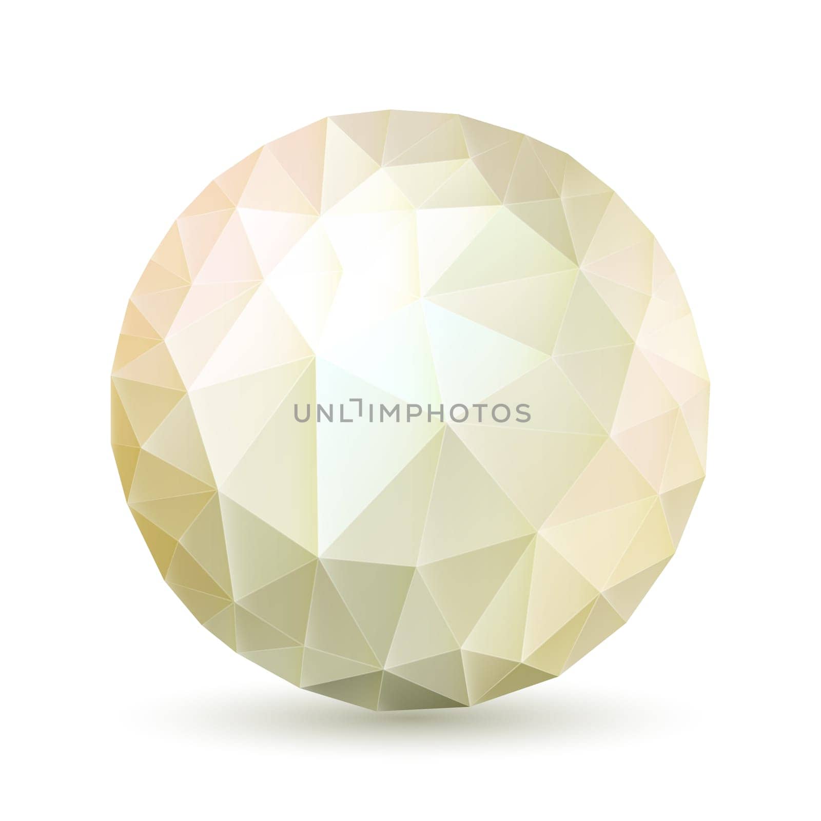 Abstract polygonal sphere in ght shades on white background