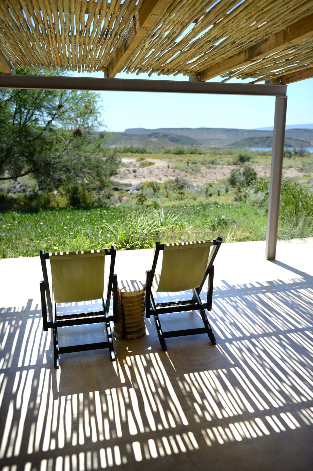 A safari lodge swimming pool in Africa