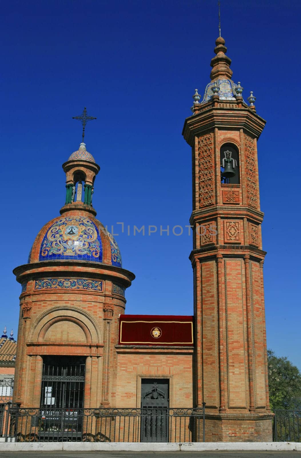 This is a frontal view of Capilla del Carmen, popularly known as the cigarette lighter in Seville
