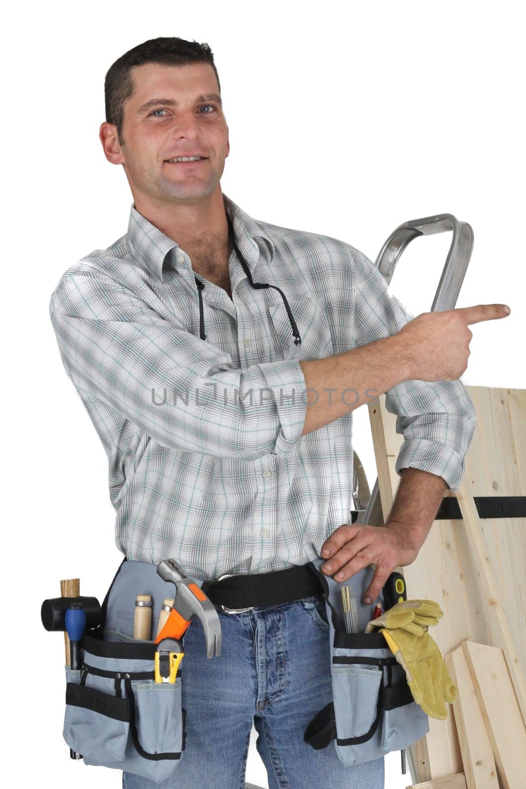 Carpenter pointing