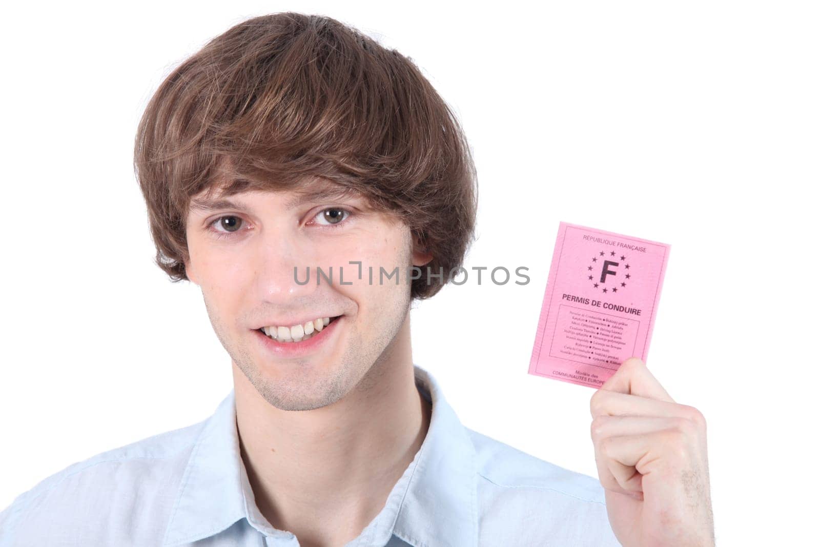 Man with his driving's license
