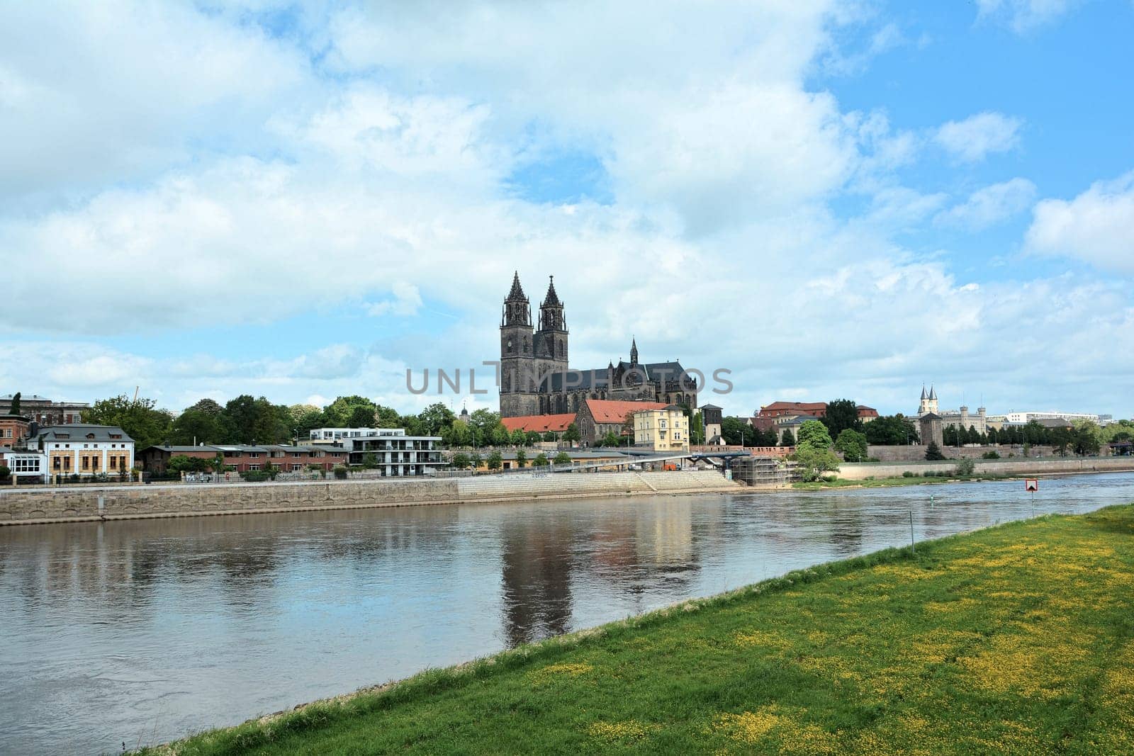 View of Magdeburg and Magdeburg Cathedral