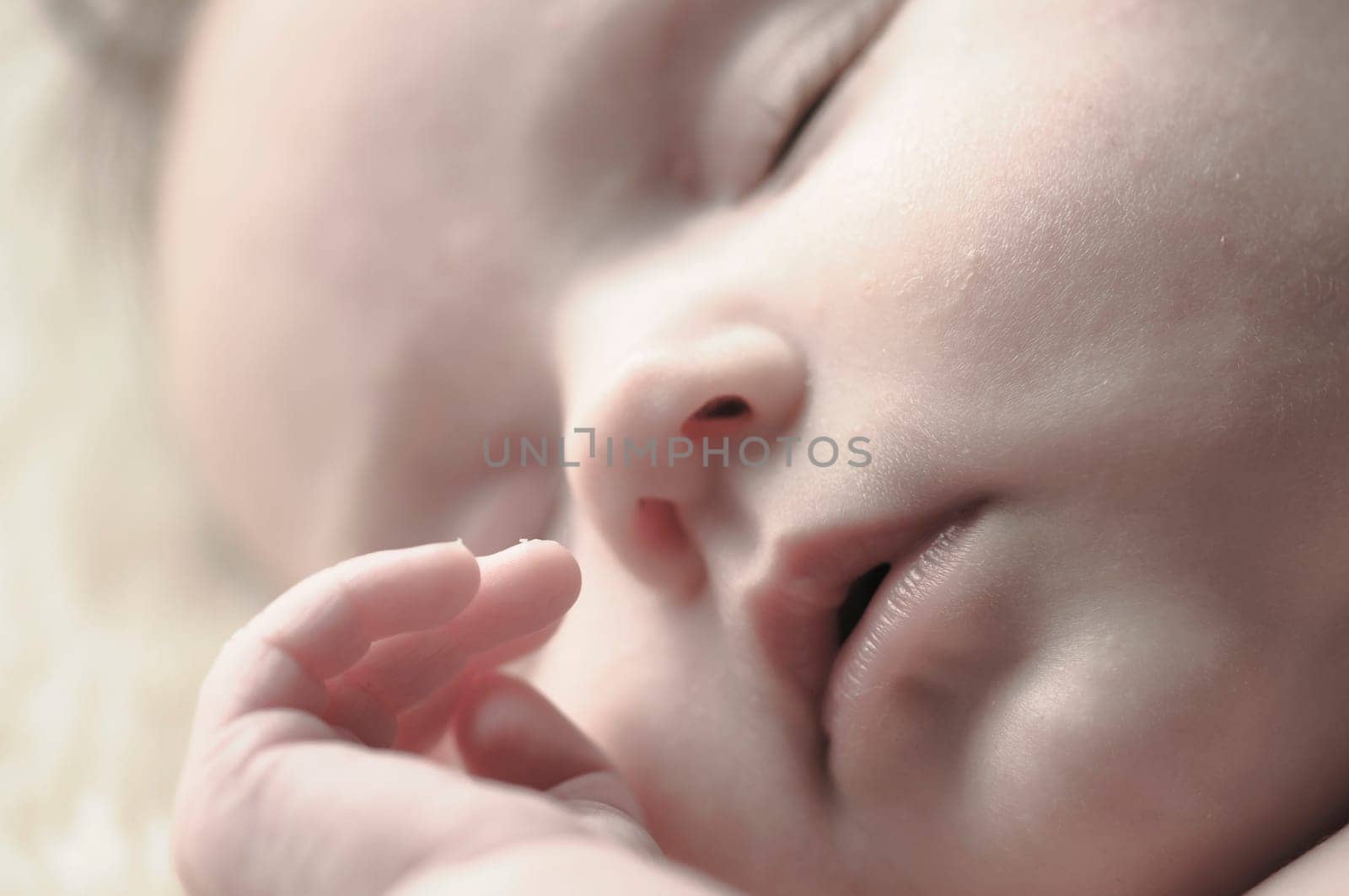 Close up of baby girls' sweet little head and face