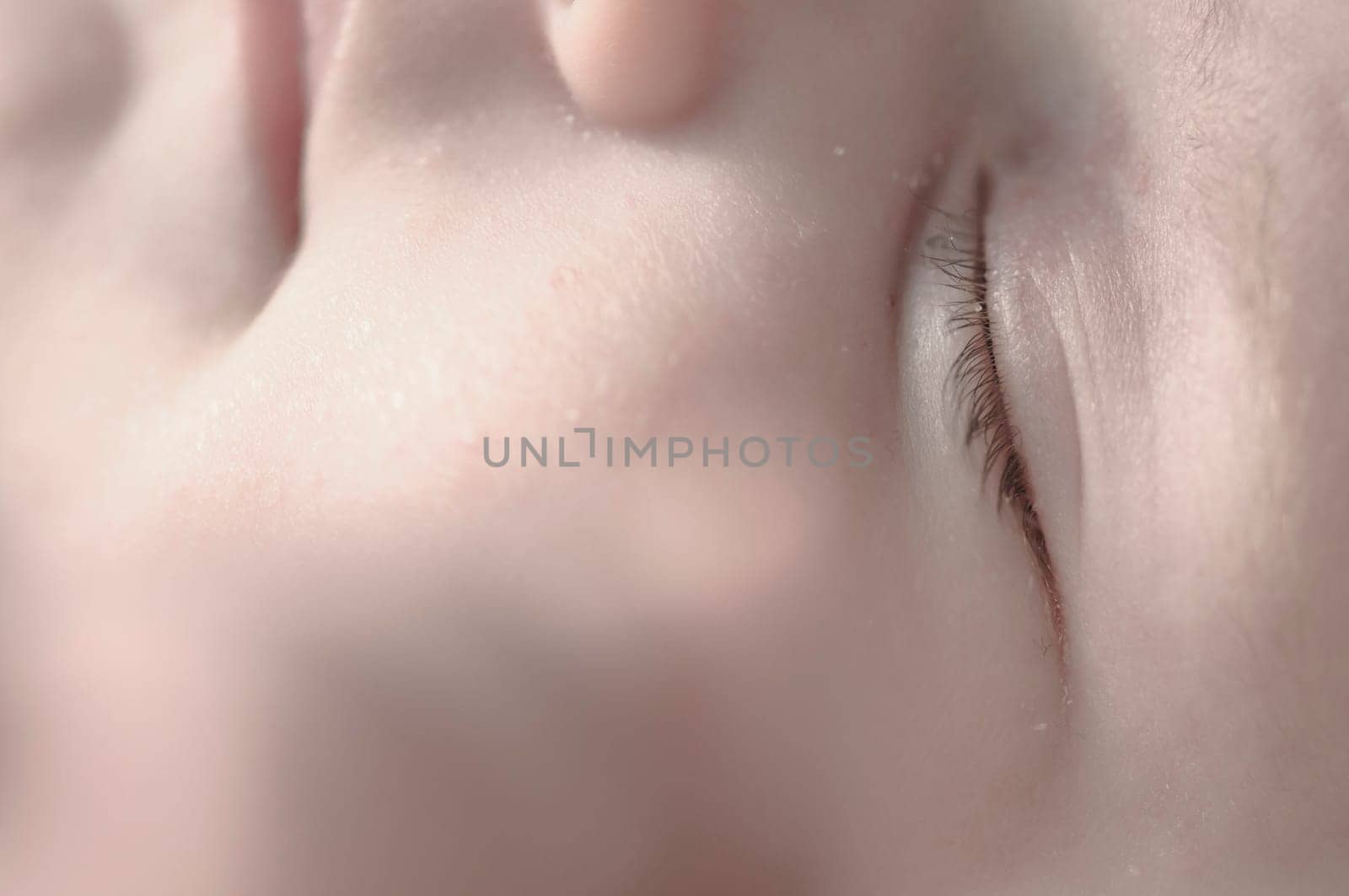 Close up of baby girls' sweet little head and face