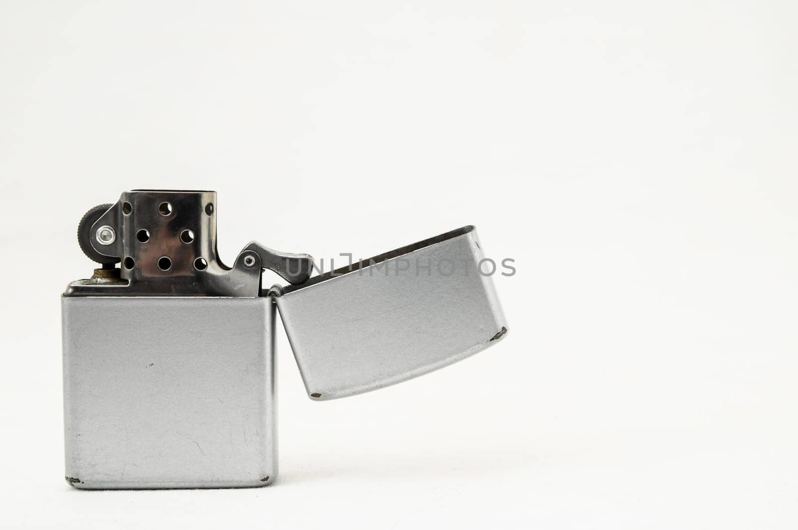 Vintage Zippo Style Lighter On a White Background