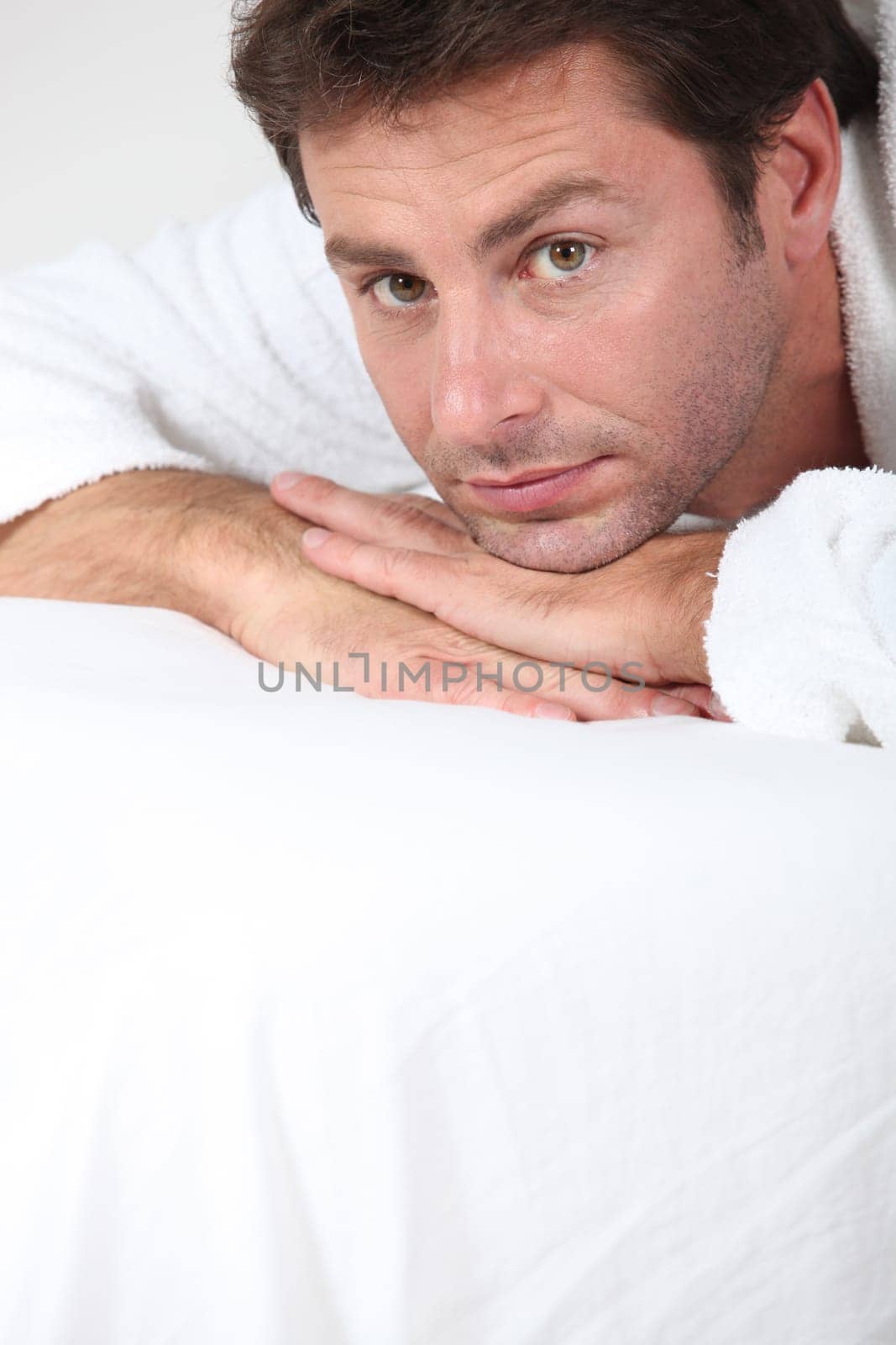 man in bathrobe