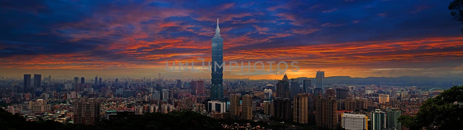 Skyline of Xinyi District in Taipei